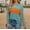 Green, variant on Aloohaidyvio Women's Summer Long Sleeve Tops Oversized 2025 Spring Trendy Crew Neck Casual Color Block Blouses