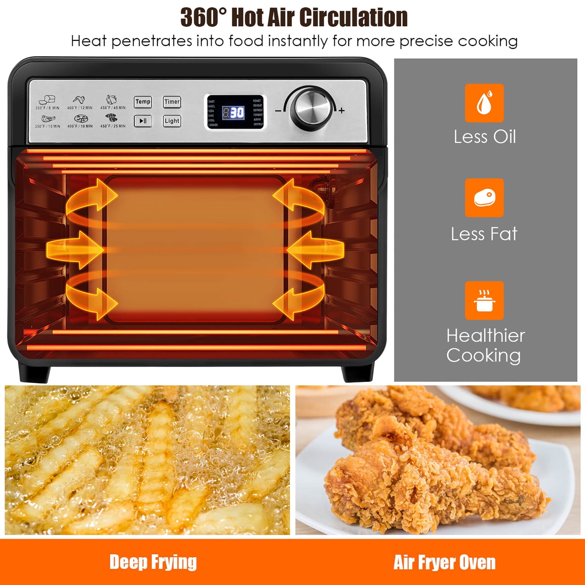 エアーオーブン Costway 12-in-1 Air Fryer Oven 23 QT Digital Toaster Oven