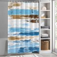 thumbnail image 3 of Vintage Style Fabric Shower Curtain Blue Brown Washable Shower Curtains for Bathroom, Waterproof Bath Curtain with Hooks Home Decor 72x72in, 3 of 8