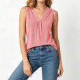 thumbnail image 4 of idosla Boho Tops for Women Teen Girl Trendy Print V Neck Sleeveless Tank Tops Casual Basic Tees Lightweight Shirts Summer Clothes (Red, S), 4 of 6