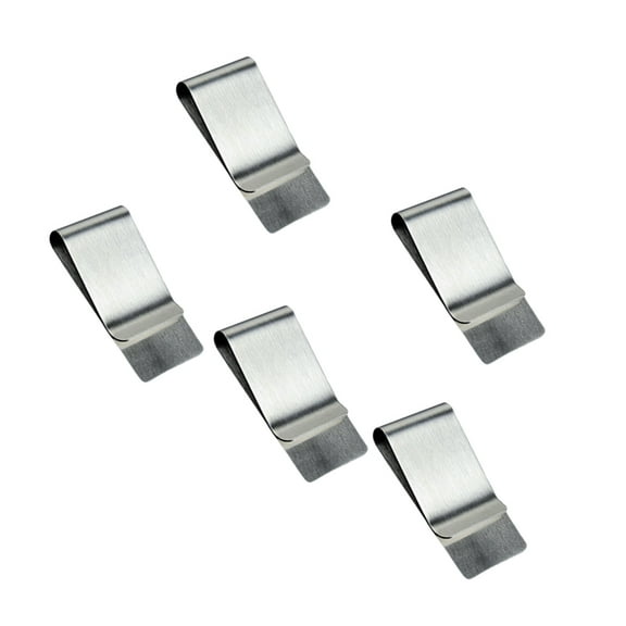 PBPBOX 5Pcs Stainless Steel Money Clips Flexible Holder Fits Front Pocket for Cash
