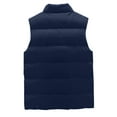 thumbnail image 2 of Arvbitana Men's Sleeveless Puffer Jacket Vest Tops Solid Color Stand Collar Zipper Waistcoat Autumn Winter Casual Outerwear, 2 of 6