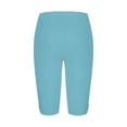 thumbnail image 5 of Eiyaclvo Plus Size Biker Shorts Women Knee Length Elastic Waist Slim Fit Gym Yoga 5 Inseam Shorts Running Athletic Workout Shorts, 5 of 5