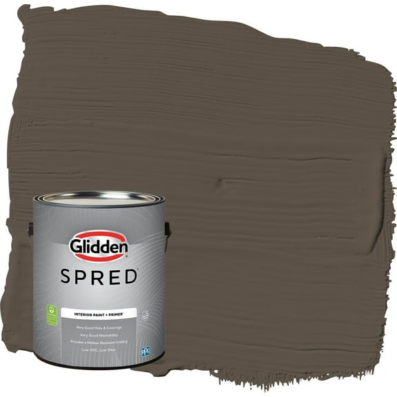 Glidden Spred Cabin Fever / Brown Flat Interior Paint with Primer, 1 Gallon
