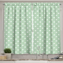 Ambesonne Mint Kitchen Curtains, Classical Vintage Fresh, 55"x39", Mint Green and White
