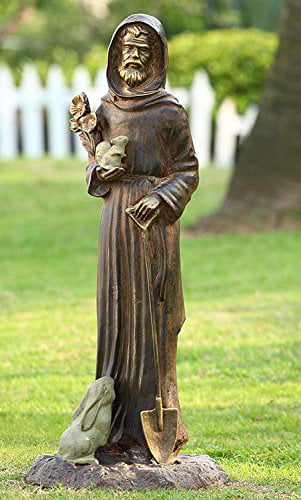 Saint Francis of Assisi Statue Outside Inside 14 inches FREE SAVES SHELTER PETS 