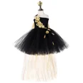 thumbnail image 3 of Vestido de tul con tutú y pétalos de flores de oro negro para niñas, vestido de noche para desfile de bodas, vestido para niñas, vestido de fiesta de cumpleaños para niñas, 3 of 5