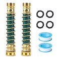 thumbnail image 1 of 2 Pcs Protecteur de Tuyau de Jardin Court Flexible avec Ressort en Spirale Protecteur de Pli + 4 Pcs Rondelles + 2 Pcs Rubans d'Étanchéité, 1 of 7