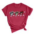 thumbnail image 2 of Hauts d'Été Grande Taille pour Femmes, Imprimé Léopard, Amour, Manches Courtes, Col Rond, T-shirt Ample, Hauts, T-shirt à Col en V pour Femmes en Liquidation, 2 of 3