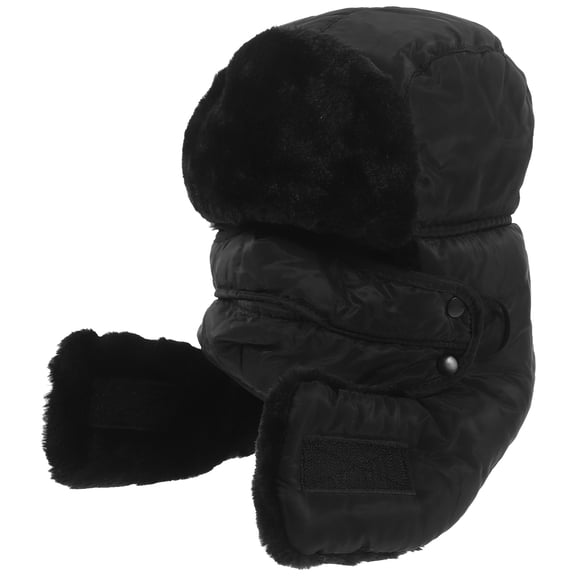 TAILTOSS Black Insulated Winter Hat with Velvet Lining, Windproof and Thickened for Skiing, Camping, and Outdoor Cold Weather