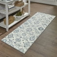 thumbnail image 3 of Maples Rugs Blooming Damask Transitional Gray Blue Washable Hallway Runner Rug, 2' x 6', 3 of 7