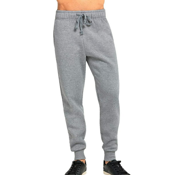 JMR USA INC Men's Fleece with Pockets Cuffed Bottom Track Pants Joggers for Men, Gray 2XL - Walmart.com