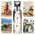 thumbnail image 7 of Yayeee 20oz Insulated Water Bottle Double Wall Stainless Steel with Flip Straw Lid, Retro Christmas Forest, 7 of 7