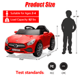 thumbnail image 2 of 12V Ride on Car Toys, Licensed Mercedes Ride on Car with Remote Control, Powered Kids Electric Vehicle Car with 4 Wheels, Ride on Toys for Kids Toddlers Ages 3-5, Bluetooth, LED Lights, Red, 2 of 8