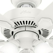 Hunter - Swanson Indoor Ceiling Fan With Light, 44-inch, Fresh White, Traditional-style, 3-speed WhisperWind Motor, 50885, for living rooms, bedrooms, home offices, kitchens
