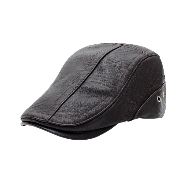 Gorra plana de piel para hombre, color marrón, estilo Gatsby Newsboy, taxista
