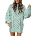 thumbnail image 2 of Baqcunre Sweaters For Women Women's Solid Long Sleeve Half High Neck Thick Needle Pullover Sweater Hoodies For Women Fall Outfits Women Trendy Mint Green XL, 2 of 4