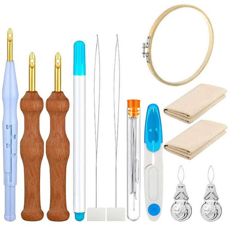 Toorise DIY Punch Needle Embroidery Kit with Plastic Punching Needle and  Wooden Punching Needle , Punch Needle Embroidery Set Suitable for Beginner  Adult 