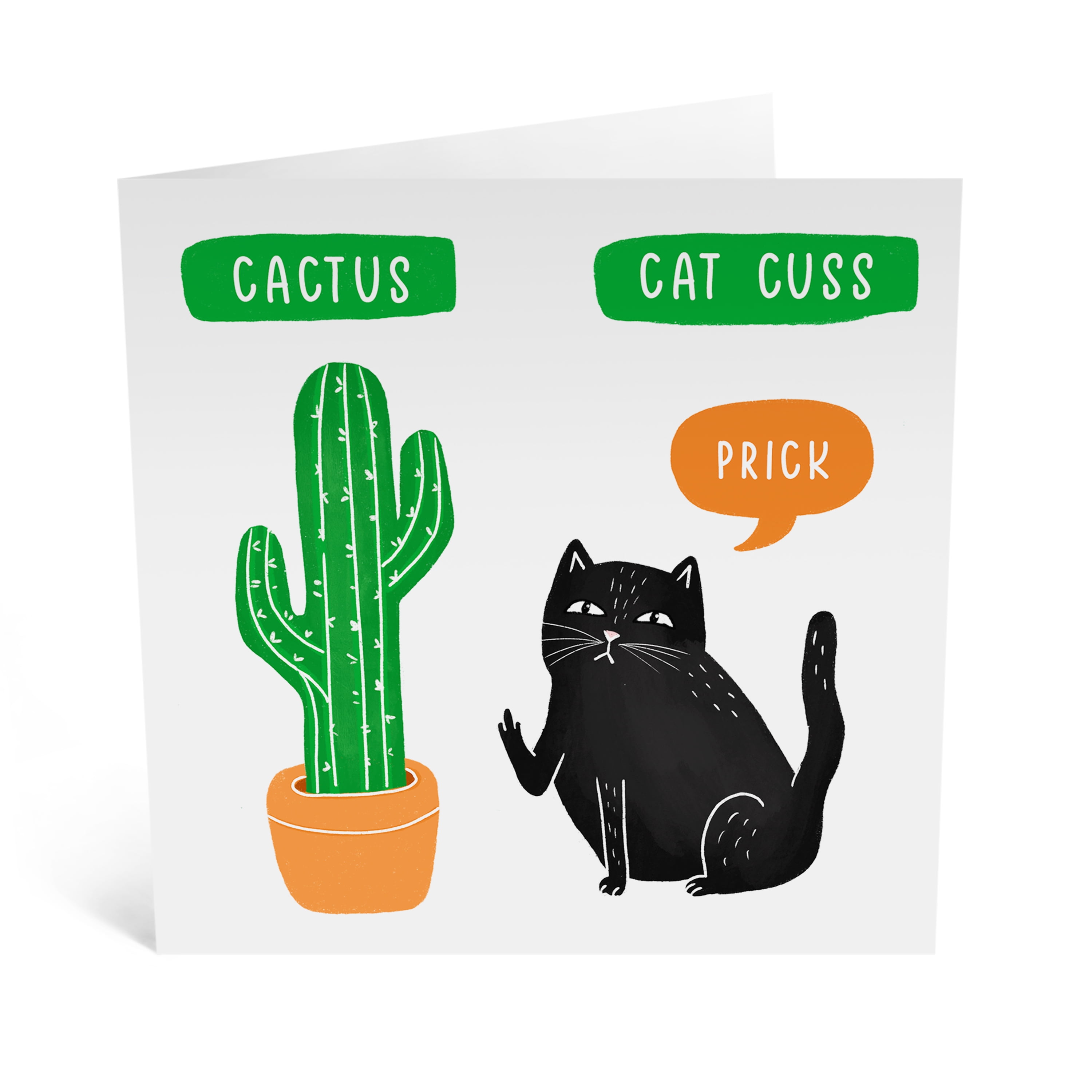 Cat Birthday Card - 'Cat Cuss' - Funny Cat Birthday Card - Cute Greeting  Cards - Cactus - Cat Lover - Cat Owner - Comes With Fun Sticker - By  Central 23 - Walmart.com