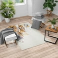 thumbnail image 1 of Flowers Turkish Area Rug, Buds Leaf at the top Left Corner Season Celebrating Theme Illustration, Soft Carpet for Living Room Decor, 5.2' X 7.6', Amber White, by Ambesonne, 1 of 4