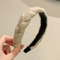 thumbnail image 2 of Diademas para mujer Diademas trenzadas Diadema de moda Accesorios para el cabello cruzados, Diadema beige Diadema ancha Suave, 2 of 5
