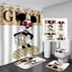 thumbnail image 5 of Juego de 4 cortinas de ducha beige con diseño de ratón, impermeables, sin agujeros, para baño, cortinas de lluvia para hotel, 5 of 6