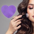 thumbnail image 2 of Unique Bargains 1 Pc Heart-shaped Makeup Sponge Brush Cleaner Purple, 2 of 5