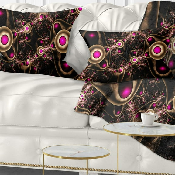 Designart Purple 3D Surreal Abstract Design - Abstract Throw Pillow - 12x20