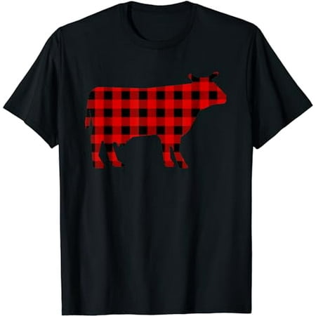 Ox Red Buffalo Plaid Cattle Oxen Matching Family PJ Gift T-Shirt