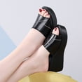 thumbnail image 5 of Women's Wedge Platform Slide Sandals Geometric Stitch Leather Slip On Shoes for Daily Outdoor Wear, 5 of 6