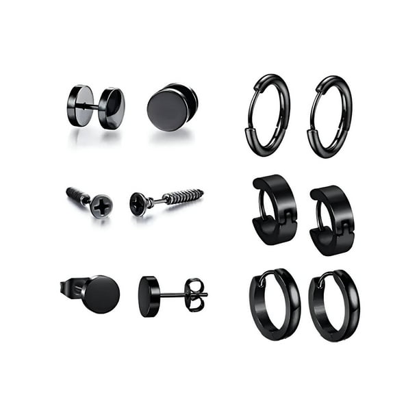 Pack de Pares de Aretes Hombre Piercing y Argollas IRONICO