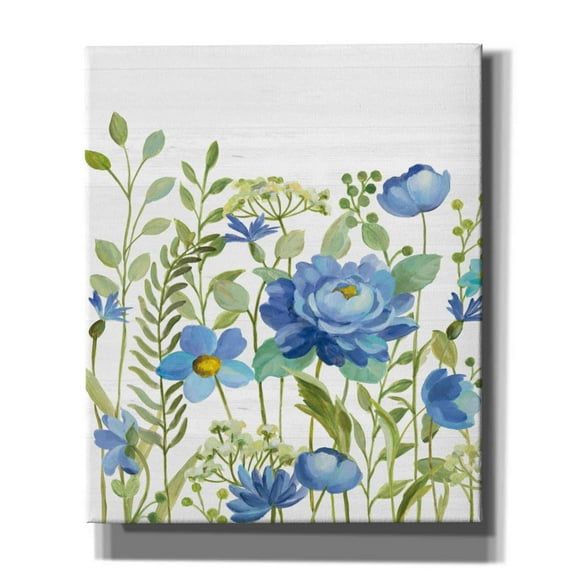 Epic Graffiti 'Botanical Blue VII' by Silvia Vassileva, Canvas Wall Art, 20"x24"
