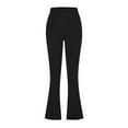 thumbnail image 5 of KHONTS Women's High Waist Elastic Waist Flare Bell Bottom Pants Casual Stretchy Long Pants Black XL, 5 of 5
