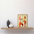 thumbnail image 2 of Abstract Autumnal Boho Musical Music Symbol Clef in Cream Pink Copper Yellow Artwork Framed Wall Art Print A4, 2 of 4