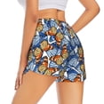 thumbnail image 3 of Sigee Colorful Butterfly1 for Women's Athletic Shorts High Waisted Running Shorts Pocket Sporty Short Gym Elastic Workout ShortsLarge, 3 of 9