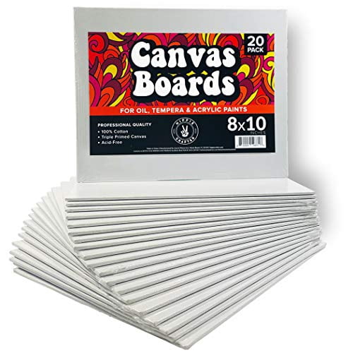 20 Pack Canvas Boards for Painting 8x10 Blank Art Canvases Panels for