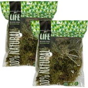 Quality Growers The Habitat Life - Natural Deco Moss - for Reptiles, Amphibians & Invertebrates Terrariums - Humidity Control - Natural Look & Feel - Soft Surface - Dye-Free & Safe - Medium - 2 Pack