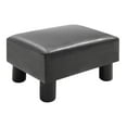 thumbnail image 3 of 15.75" x 11.5"Modern Upholstered Ottoman, Lightweight PU Footstool with Thick Padding, Square Foot Rest for Living Room & Bedroom, Hold Up to 220lbs, Gray, 3 of 7