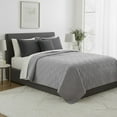 thumbnail image 2 of Lavish Home Modern Quilted Bedspread Coverlet with Basket-Weave Design Polyester Twin Size Quilt Bedspread (Gray), 2 of 7
