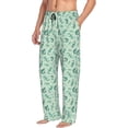 thumbnail image 3 of Mens Pajama Pants - Soft Sleep & Lounge Pants for Men, Cartoon Cute Gecko Lizard Green Cuteness Casual PJ Bottoms Pants with Pockets, 3 of 5