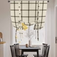 thumbnail image 3 of Linen Buffalo Check Tie Up Curtains for Windows, Adjustable Balloon Window Shades, Retro Black Lines Grid Pattern Kitchen Window Treatments Farmhouse Short Curtains with Rod Pocket 42"x45", 3 of 8
