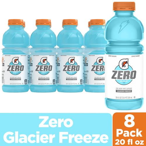 Gatorade Zero Sugar Thirst Quencher Sports Drink, Glacier Freeze, 20 Ounce Bottles (Pack Of 8) - Pack of 2