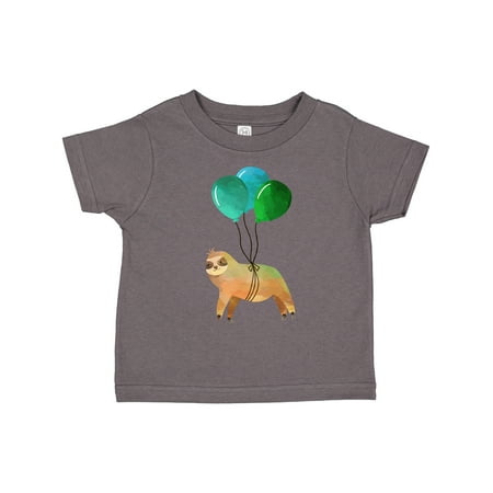 

Inktastic Cute Flying Sloth with Green Balloons Gift Toddler Boy or Toddler Girl T-Shirt