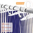 thumbnail image 7 of Navy Blue Striped Shower Curtain Set - Small 36" x 72" Washable Bathtub Curtain with 12 Hooks, Farmhouse Beige Stripes Vintage Rustic Waterproof Fabric Stall Shower Curtains for Bathroom Décor, 7 of 7