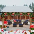 thumbnail image 5 of MeetLeisure 11' x 13' Cedar Solid Wood Patio Hardtop Gazebo with Black Steel Gable Roof for Patios Lawn and Backyard,Black, 5 of 11