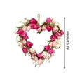 thumbnail image 3 of Valentine’s Day Wreath Valentines Day Door Wreath with White Pink Red Tulip Berry and Green Leaf Valentines Heart Wreaths for Valentine’s Day Wedding Festival Decor Heart-Shaped Decorations, 3 of 6