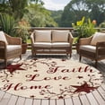 thumbnail image 5 of Vintage Country 8' Round Area Rug, Vintage Rustic Texas Stars Plants Branch Washable Non-Slip Large Circle Rugs for Living Room Bedroom, Soft Low Pile Rug Carpet for Dining Room Kitchen Farmhouse, 5 of 9