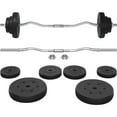 thumbnail image 1 of Yaheetech 44 lb Detachable Barbell Weight Set with Plates and Star Locks, Black, 1 of 7
