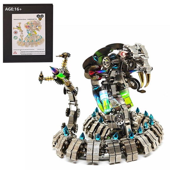 1000 PCS Movable Metal King Cobra Snake DIY Mechanical Model Kit - Steampunk Style 3D Metal Assembly Kit for Adults, Creative Ornament with Flexible Segments and Detailed Scales for Enthusiast