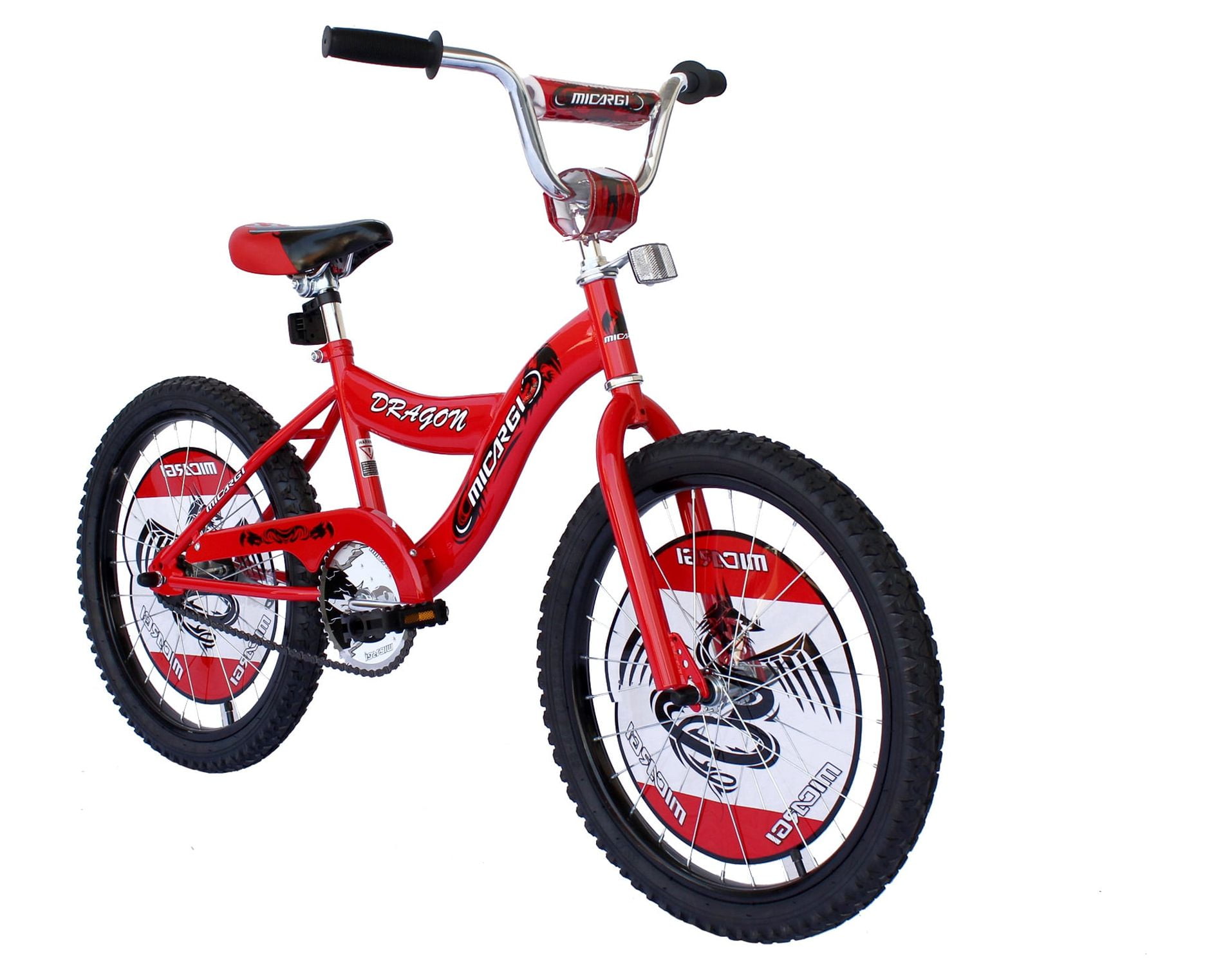 Wonder Wheels 20" BMX Boy's or Girl's S-Type Frame Coaster Brake One Piece Crank Chrome Rims Black Tire - Red